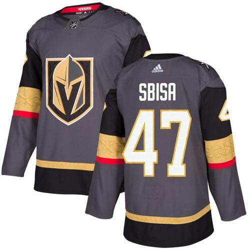 Adidas Men Vegas Golden Knights #47 Luca Sbisa Grey Home Authentic Stitched NHL Jersey->more nhl jerseys->NHL Jersey